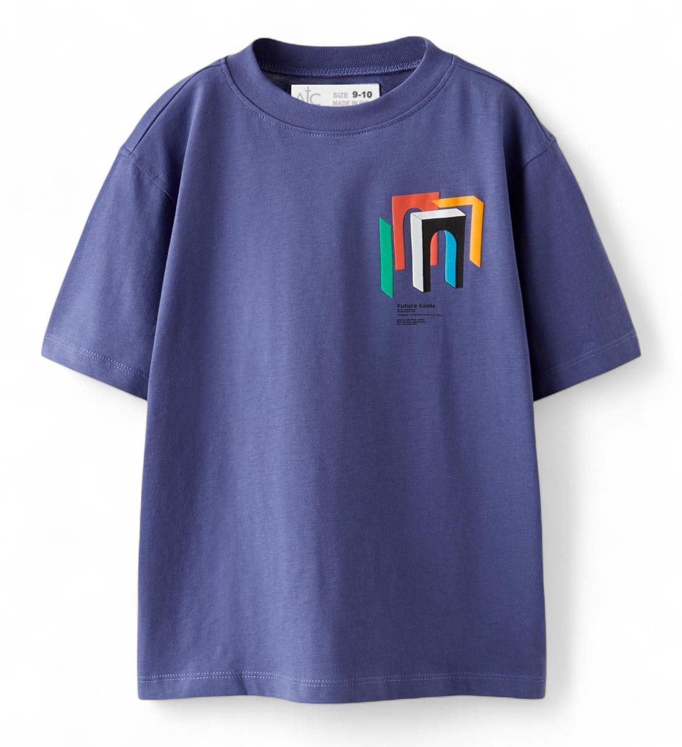 Alan Jones Clothing Boys Oversized Cotton Printed T-Shirt | Round Neck, Short Sleeves, Casual Wear (Purple_15-16 Years)