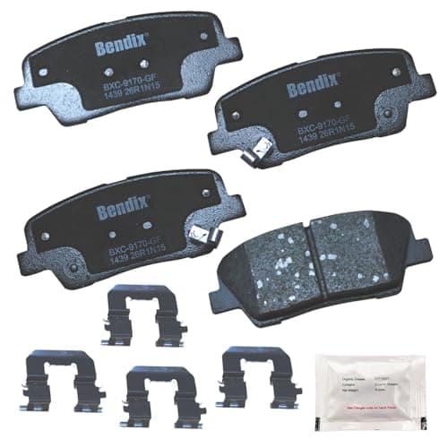 Bendix Priority1 CFC1439 Ceramic Rear Brake Pads for Select Models Genesis G70, G80, Hyundai Coupe, Santa Fe, Fe XL, Kia Sorento, Stinger