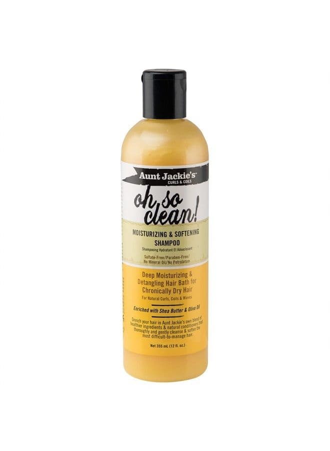 Curls and Coils Oh So Clean Deep Moisturizing and Softening Hair Shampoo for Natural Curls, Coils and Waves, Enriched shea Butter, 12 oz