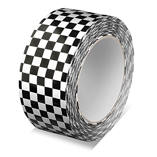 MTLEE Checkered Flag Tape Checkered Race Car Printed 188 Inches 100 Yards DIY Crafts Buffalo Tape Single Roll for Scrapbooking DIY Crafts Box Decoration