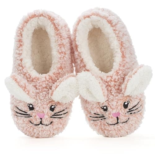 The Metluks Bunny Slippers for Women Cute Fuzzy Slipper Socks with Non Slip Gripper Soles Size 11-12
