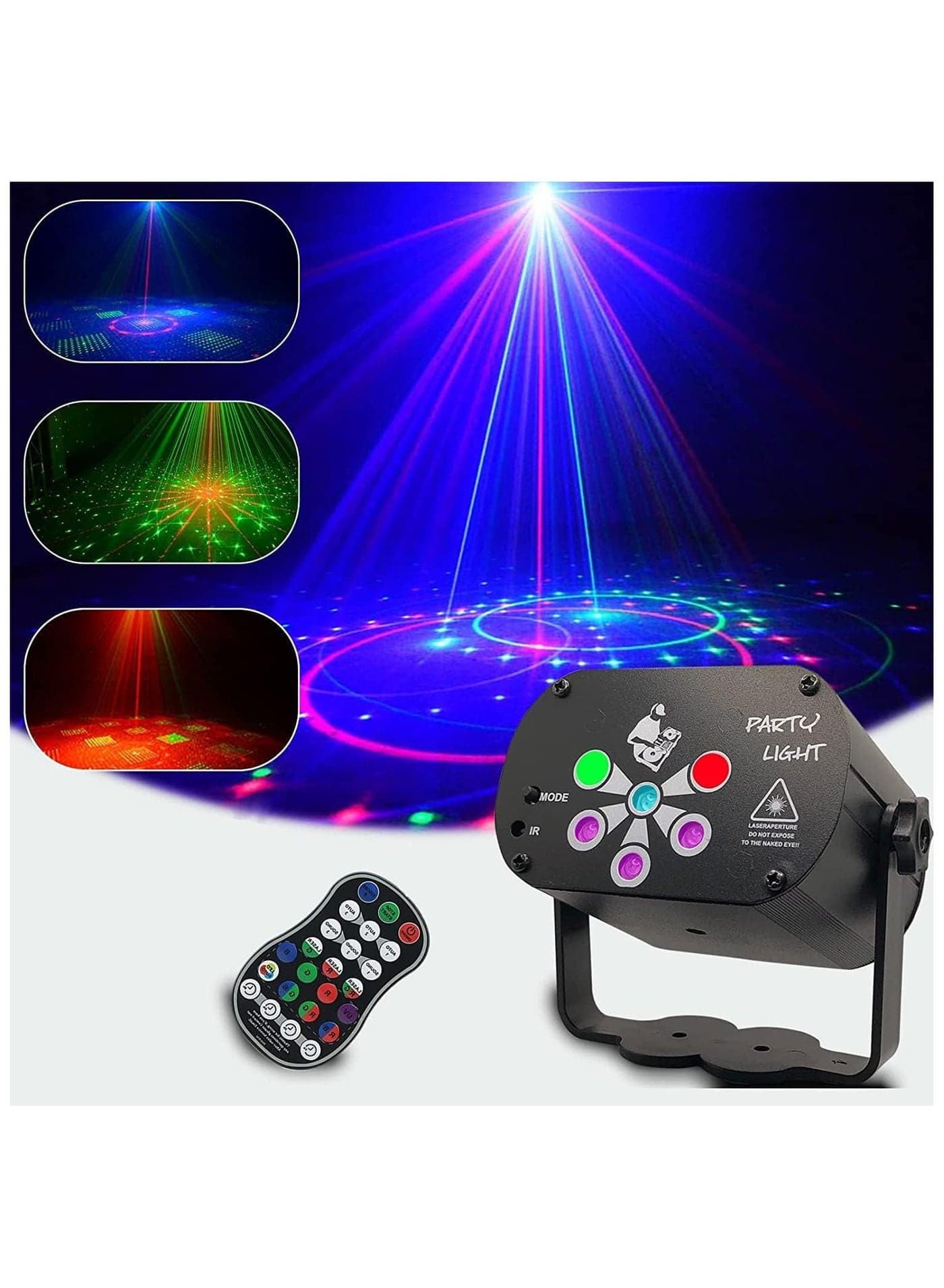 Upgraded Party Light Disco Laser Light Projector 6 Eyes Sound Activated Strobe Light with Remote Controller and UV for Indoor Parties Kids Gifts