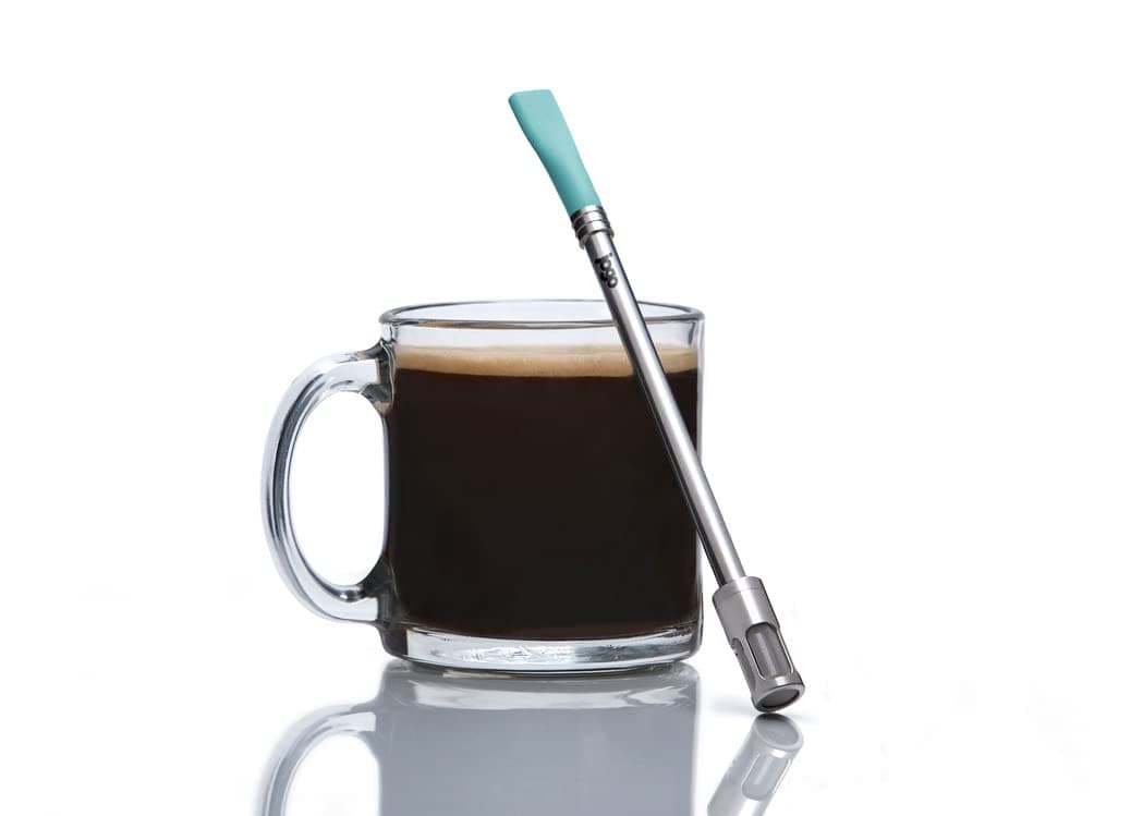 JoGo The Original Coffee and Tea Brewing Straw Portable Coffee Maker Stainless Steel Single Serve Strainer Filter Function for Hot Cold Brew Yerba Mate Straw for Loose Leaf Teas Coffee