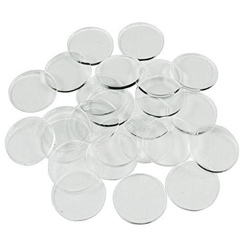LITKO Clear Round Miniature Bases 15mm Thick Circular Figure Stands for Wargaming Boardgaming and Collectible Figures 20mm Clear Round Bases 25 Pack