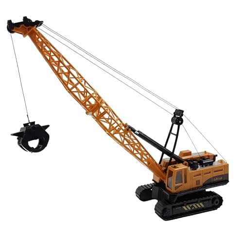 Crackles Push and Go Friction Crane Toys for Boys - 1:55 Model Construction Toy with Cable, 360 Degree Rotating Towing Crane Toy Vehicle for 3+ Years Old Kids Boys Girls,Multicolor