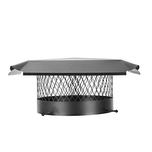Draft King CBO12 Round Bolt On Black Galvanized Steel Single Flue Chimney Cap, 12" Diameter
