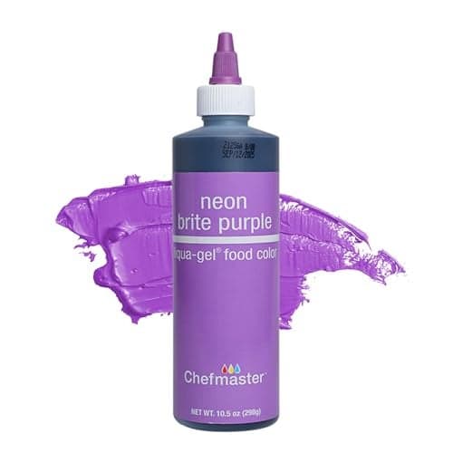Chefmaster Neon Purple Liqua-Gel® Food Coloring | Vibrant Color | Professional-Grade Dye for Icing, Frosting, Fondant | Baking & Decorating | Fade-Resistant | Easy-to-Use | Made in USA | 10.5 oz