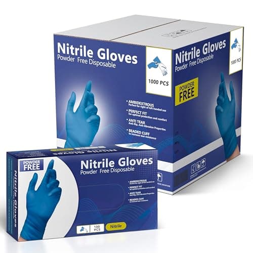 AroCare Nitrile Gloves, Disposable Gloves, Comfortable, Powder Free, Latex Free | 100-1000 (Medium, Case)