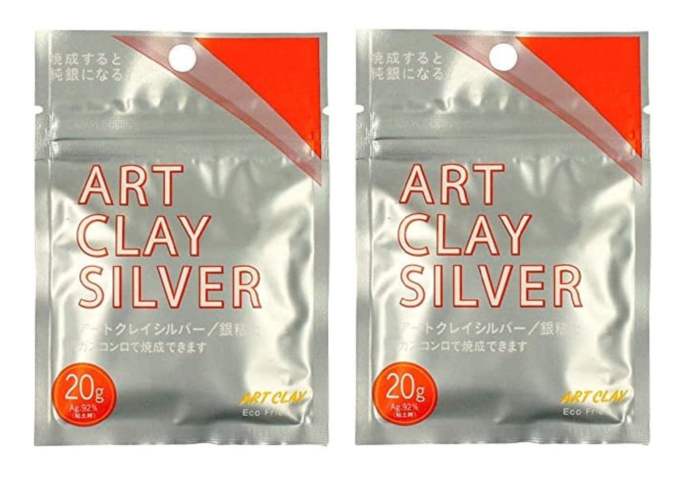 Art Clay Silver 20g 07oz Sterling Silver Clay A274 Total 2 Pieces 40g 141oz Japan Import with Original Stylus Ballpoint Touch Pen