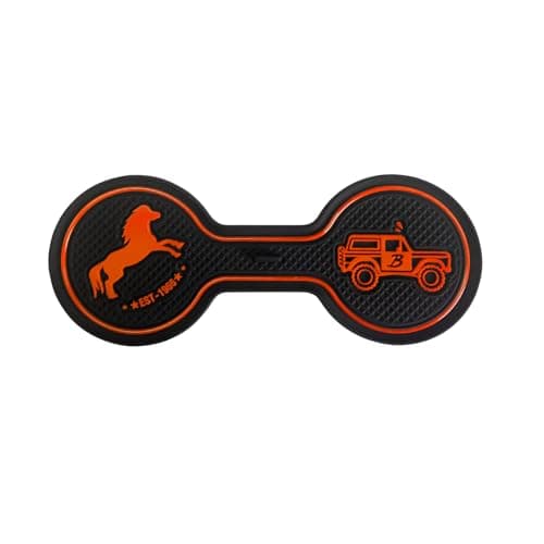 LSAUTO Ford Bronco 2021-2024 Cup Holder Coaster - Silicone Orange Beverage Coaster