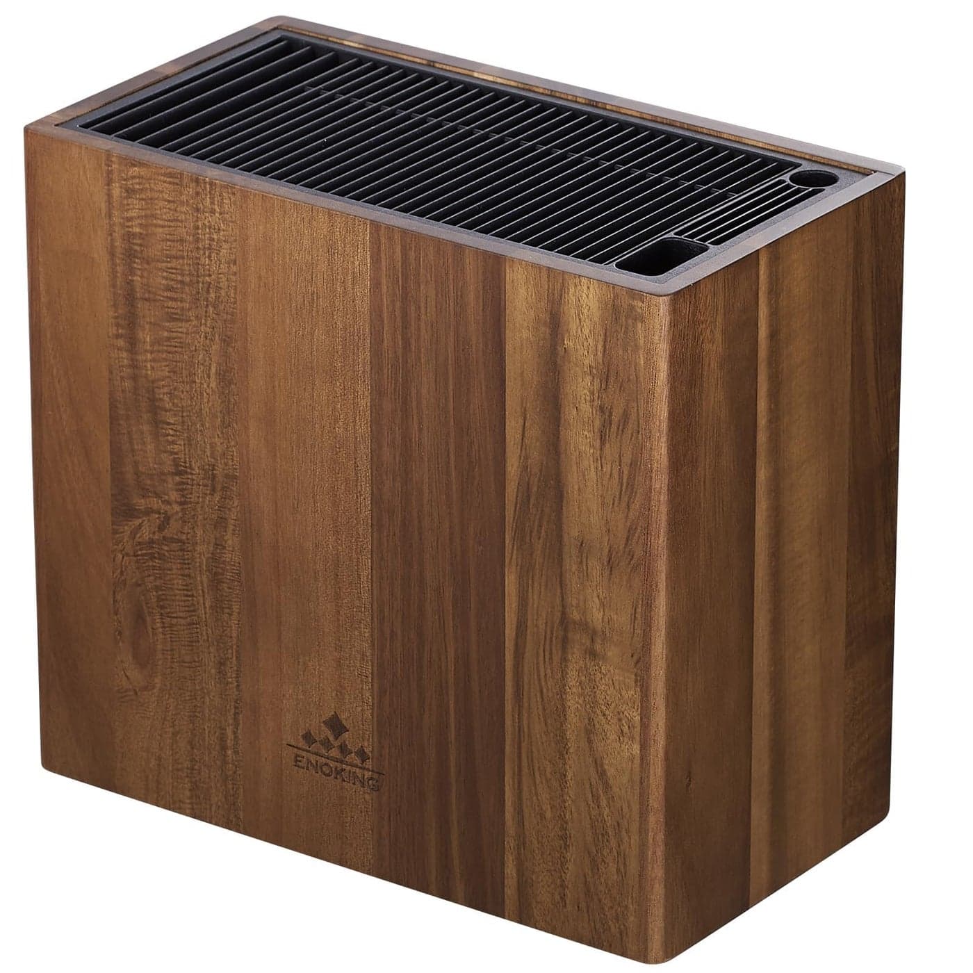 ENOKING XXL Acacia Wood Knife Holder Large Universal Knife Block with BladeProtecting Slots Holds 26 Knives Scissors and Sharpening Rods SpaceSaving Kitchen Storage Organizer