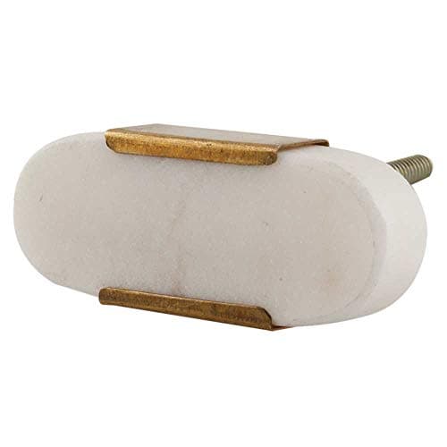 Indian-Shelf Pack of 4 Trendy Dresser Drawer Knobs White Stone Oval Furniture Knob
