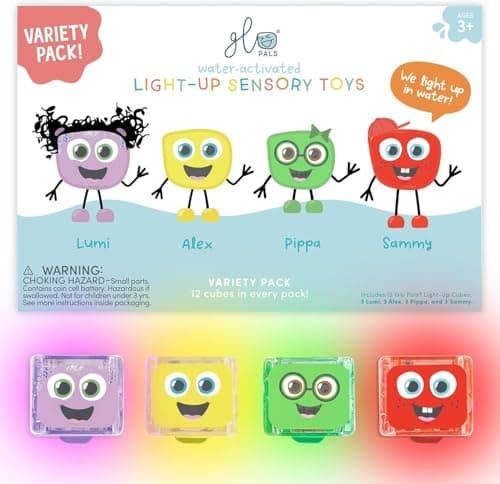 Glo Pals WaterActivated LightUp Cubes for Sensory Play 12 Pack Easter Basket Stuffers Easter Toys for Kids