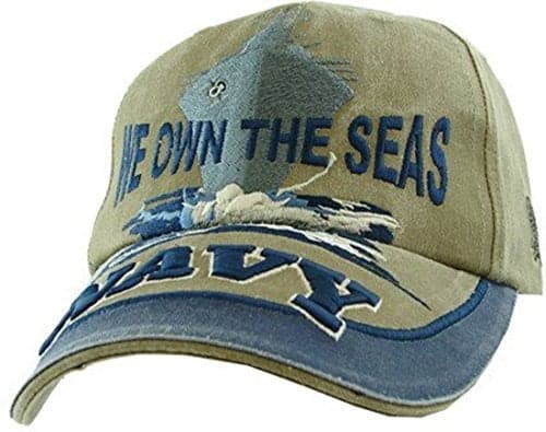 US Navy "We OWN the Seas" 3d Embroidered Hat - Navy Adjustable Buckle Closure Cap