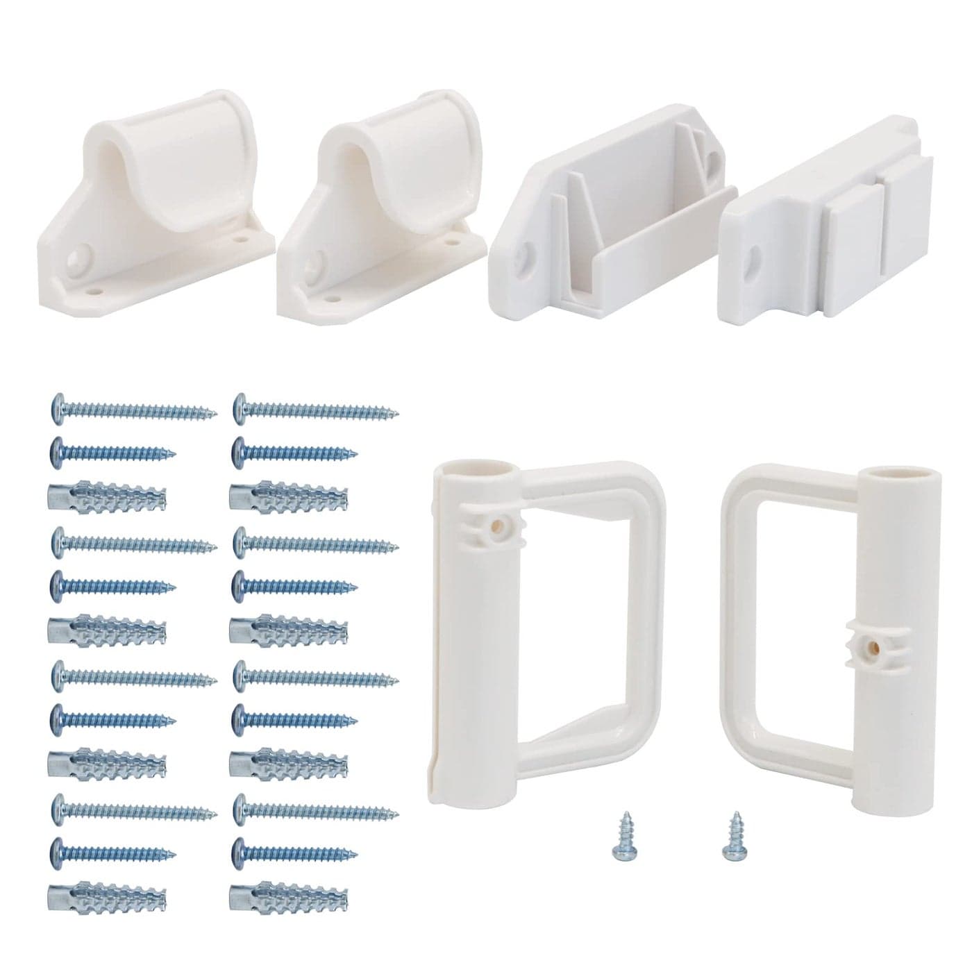 WOMHOM Retractable Baby Gates Replacement Parts Kit White Extra Wide Baby Gate Full Set Wall Mounting Accessories with Brackets Anchors and Screws Retractable Dog Gate Accessories