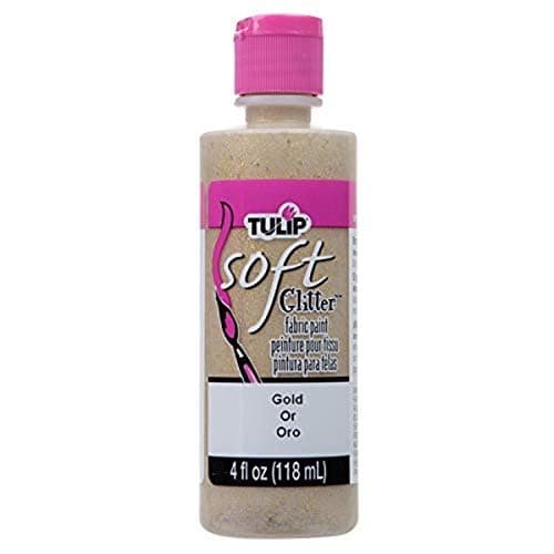Tulip Soft Fabric Paint, Washable, Stays Soft and Flexible, Permanent Paint, for Light and Dark Fabrics, 4 fl oz, Glitter Gold