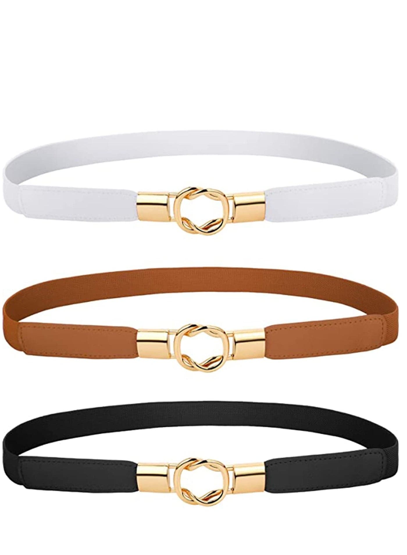 Women Waist Belt Skinny Elastic Thin Belt Waist Cinch Belt for Women Girls Accessories Fashion Women Belt Vintage Buckle Skinny Waist Strap Pin Buckle Belts for Jeans Dress Shorts 3 Pieces