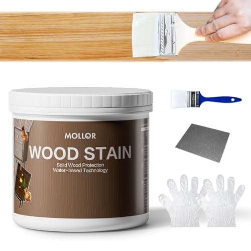 MOLLOR Wood Stain 16 Oz Water Based Wood Stain and Sealer in One No Priming No Top Coat Required Fast DryingLow OdorNonToxic Perfect for Indoor and Outdoor Furniture Transparent with Tools