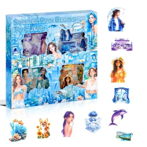 428Pcs Summer Scrapbook Stickers for Scrapbooking Supplies 100 Sheets Transparent PET Scenery Journal Stickers for Journaling Junk Journal Scrap Book Card Making Collage DIY Crafts Arts
