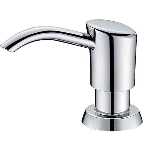 GAGALIFE Built in Sink Soap Dispenser or Lotion Dispenser for Kitchen Sink, Chrome ABS Pump Head, with 17 Ounce Large PET Soap Bottle
