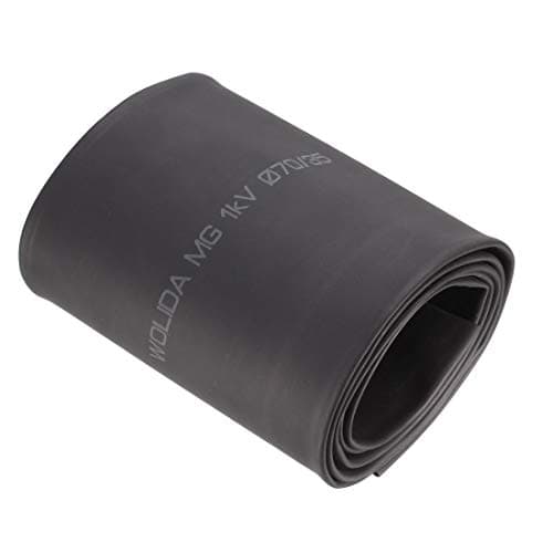 uxcell Black 70mm Diameter 110mm Flat Width 21 Polyolefin Tube Sleeving Heat Shrink Tubing 1M