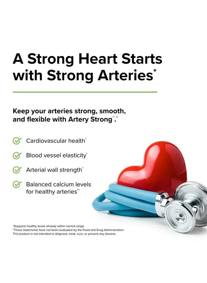 Artery Strong - 60 Softgels - Supports Blood Vessel Elasticity & Arterial Wall Strength - Non-GMO, Gluten Free - 60 Servings