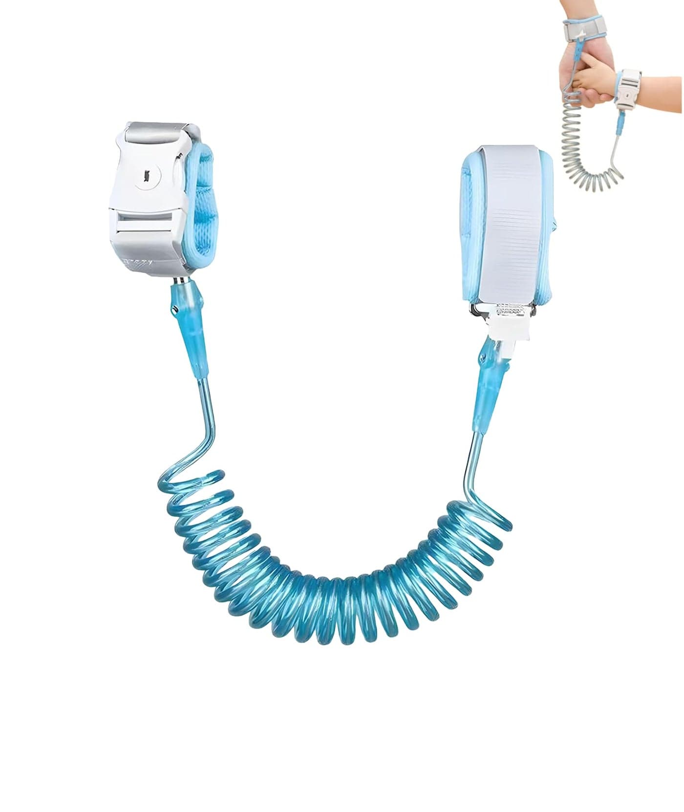 Anti-Lost Wrist Band for Kids, Adjustable 2.5M Toddler Leash wit Anti Lost Safety Harness for Kids with Induction Lock Night Reflective Wire Rope Elastic Kids Safety Strap for Travel, Blue