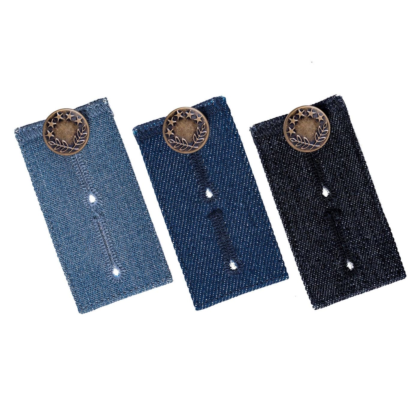 Waistband Extenders by Johnson Smith Button Extender for Pants Denim Material Pack of 3 Shades Premium Metal Buttons 2 Button Holes Button Extender for Jeans