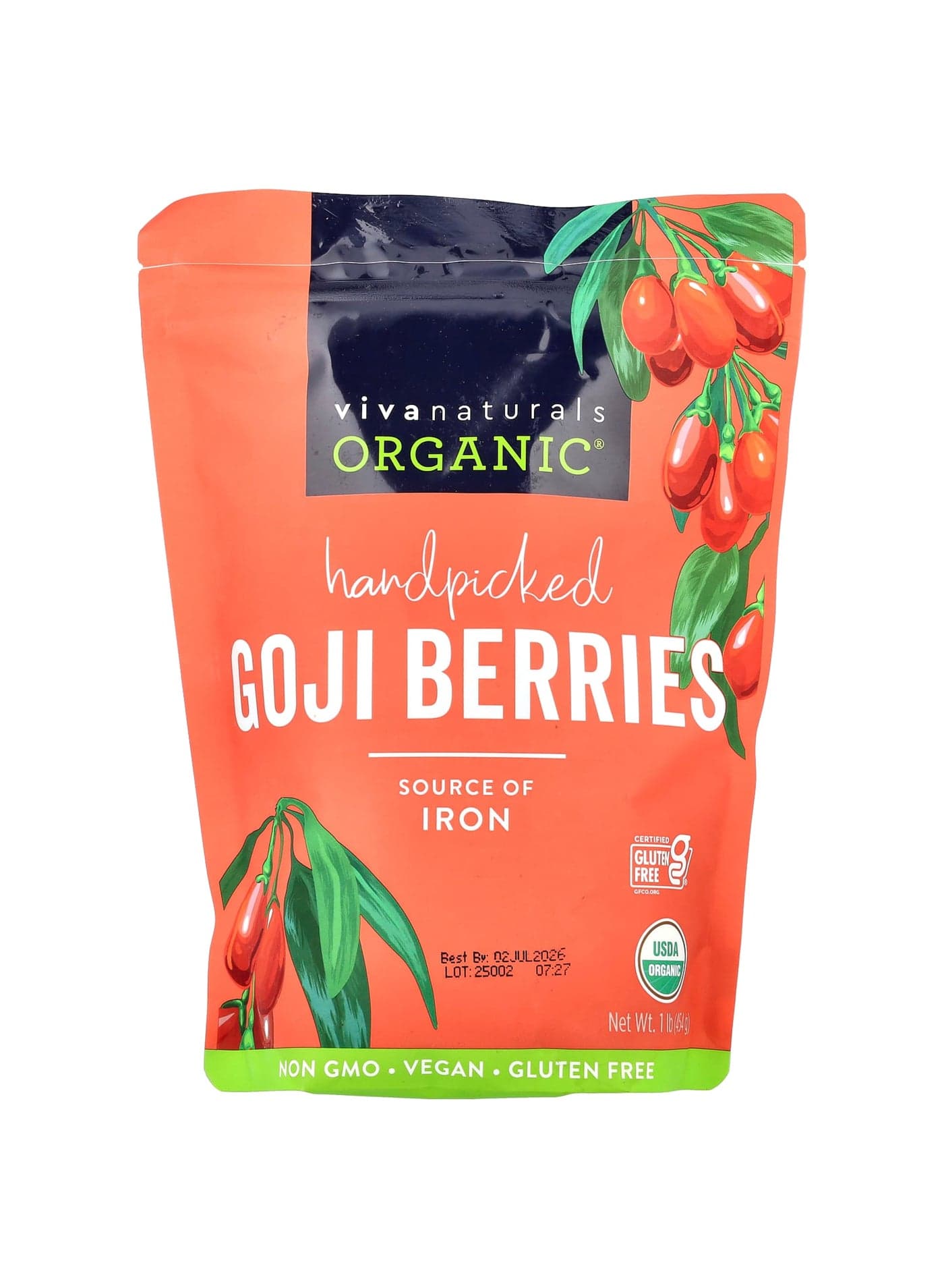 Organic Handpicked Goji Berries, 1 lb (454 g)