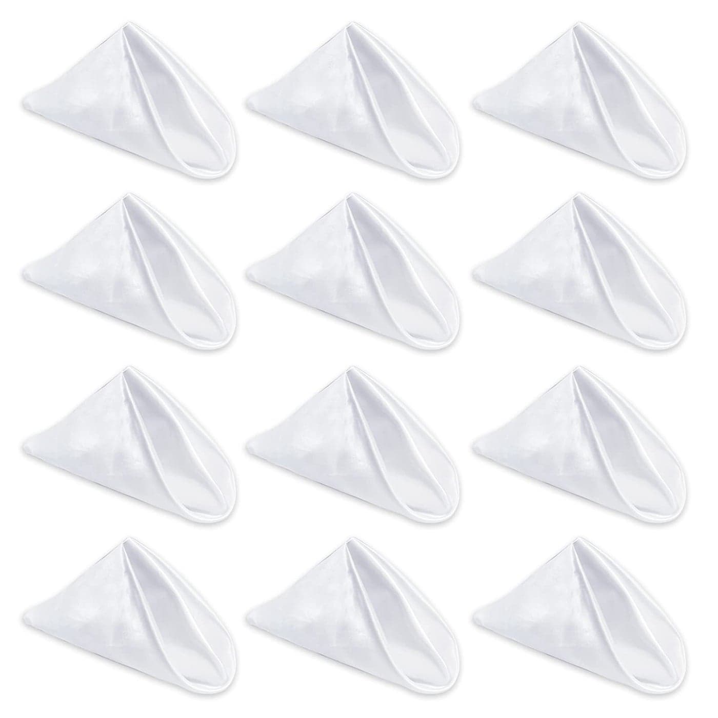 White Cloth Napkin Set of 12Satin Dinner Napkins Cloth WashableReusable Napkin for Everyday Use Dining TableRestaurantWeddingThanksgiving and Christmas 20 x 20 White