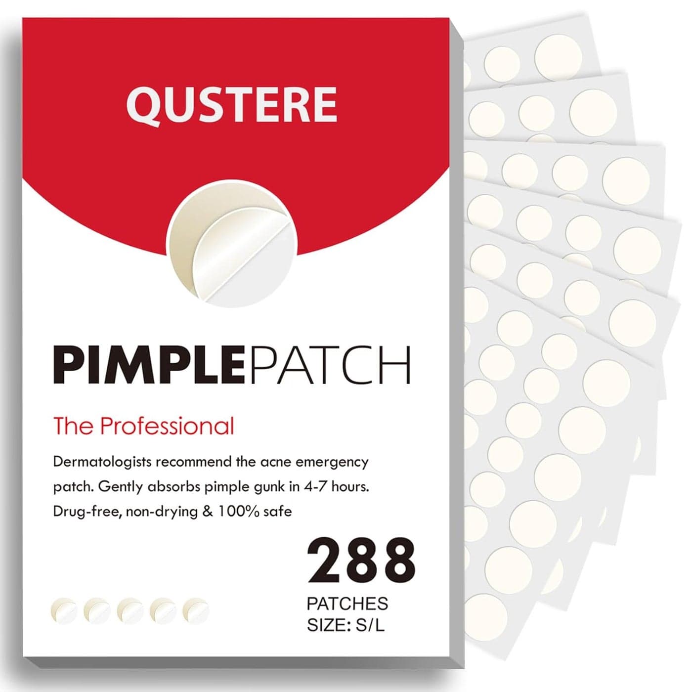 Pimple Patches for Face Hydrocolloid Acne Patches Cute Round Shape Zit Covers Spot Stickers with Tea Tree Salicylic Acid Cica Oil 2 Sizes 9mm 12mm 288 Count