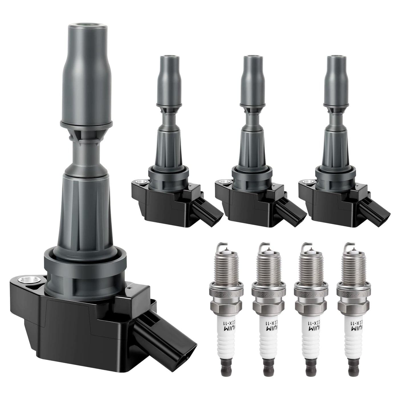 Ignition Coil Pack and Spark Plug fit for 24L 24 2016 2017 2018 2019 2020 Hyundai Santa Fe Sport Sonata Tucson Kia Optima Sorento Sportage UF764 Set of 4
