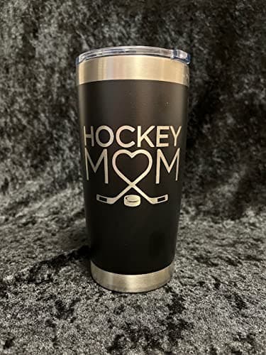 Maverick Advantage Hockey Mom Tumbler 20 oz Black Tumbler wSliding Lock Lid Mom Gift Hockey Gift