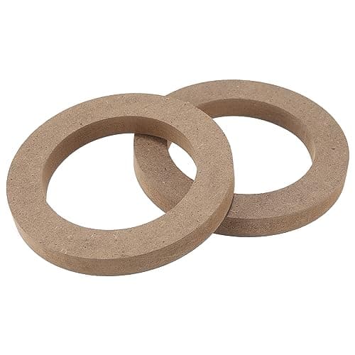 X AUTOHAUX 2 Pcs 4" Universal Wooden Car Speaker Subwoofer Mounting Spacer Rings Adapter Bracket Holder Plate