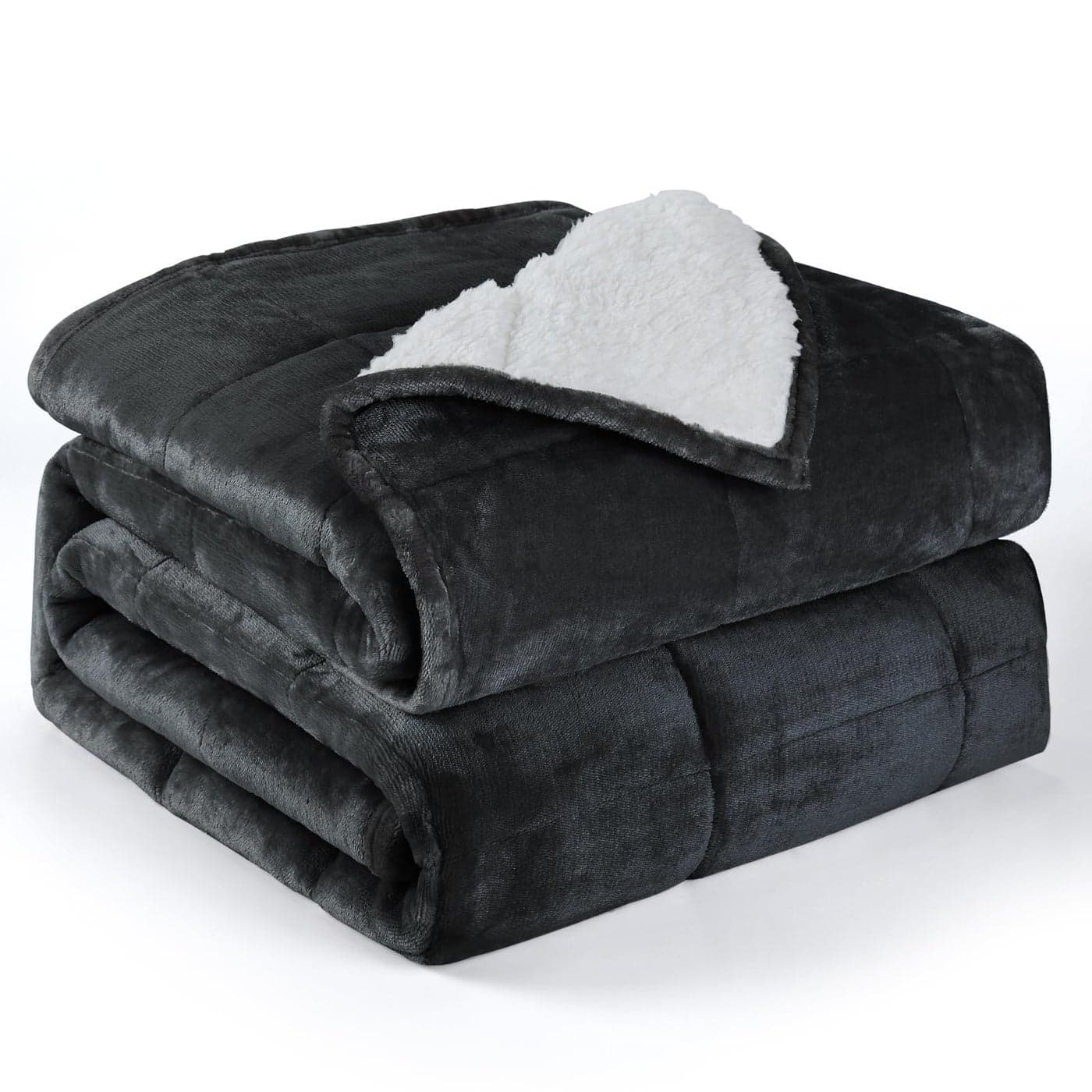 Alomidds Weighted Blanket Twin 20 Pounds Adult Weighted Blankets with Soft Plush Flannel Fleece Cozy Warm Sherpa for Sofa Bed Microfiber Heavy Blanket Great for Calming 48 x 72inchesDark Grey