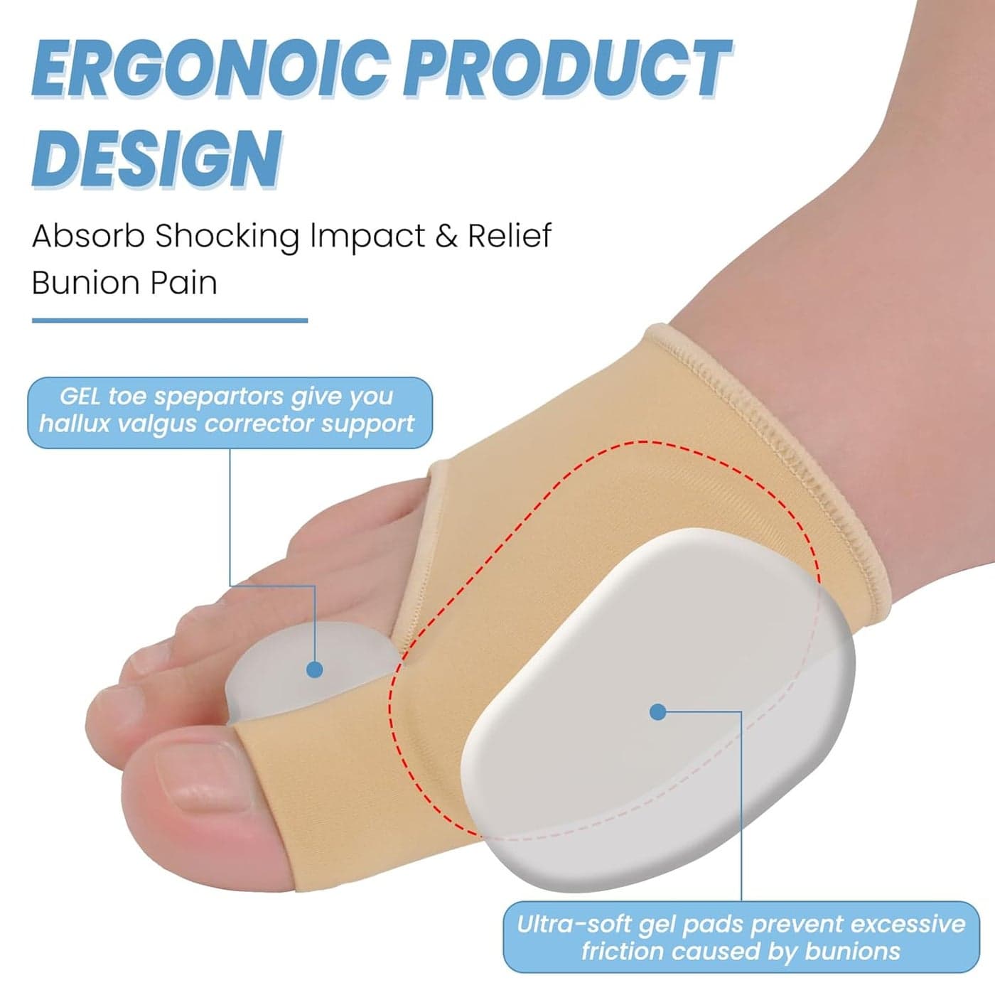 9PCS Bunion Corrector for Women and Men, Big Toe Straightener, Bunion Protector Bunion Relief Bunion Pad (9PCS)