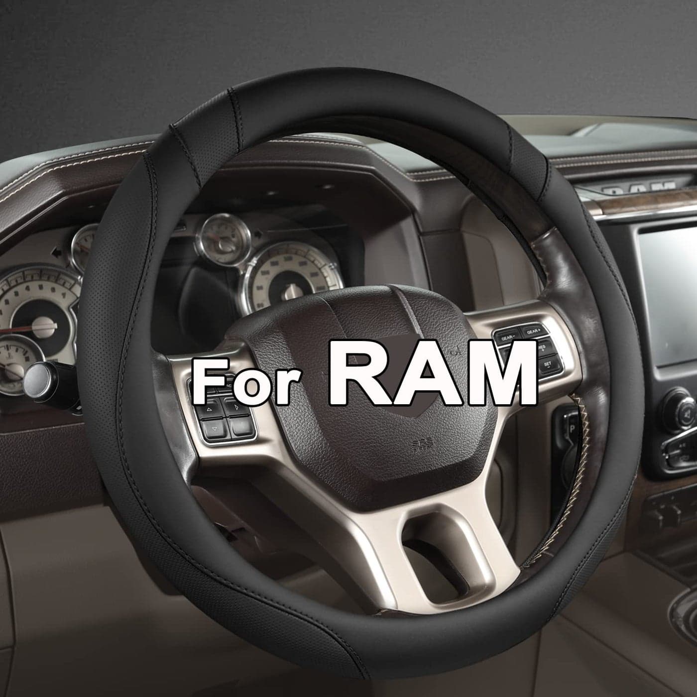 West Llama Customized Auto Car Steering Wheel Cover for Dodge RAM 1500 2500 3500 15516 inch BlackLarge Size