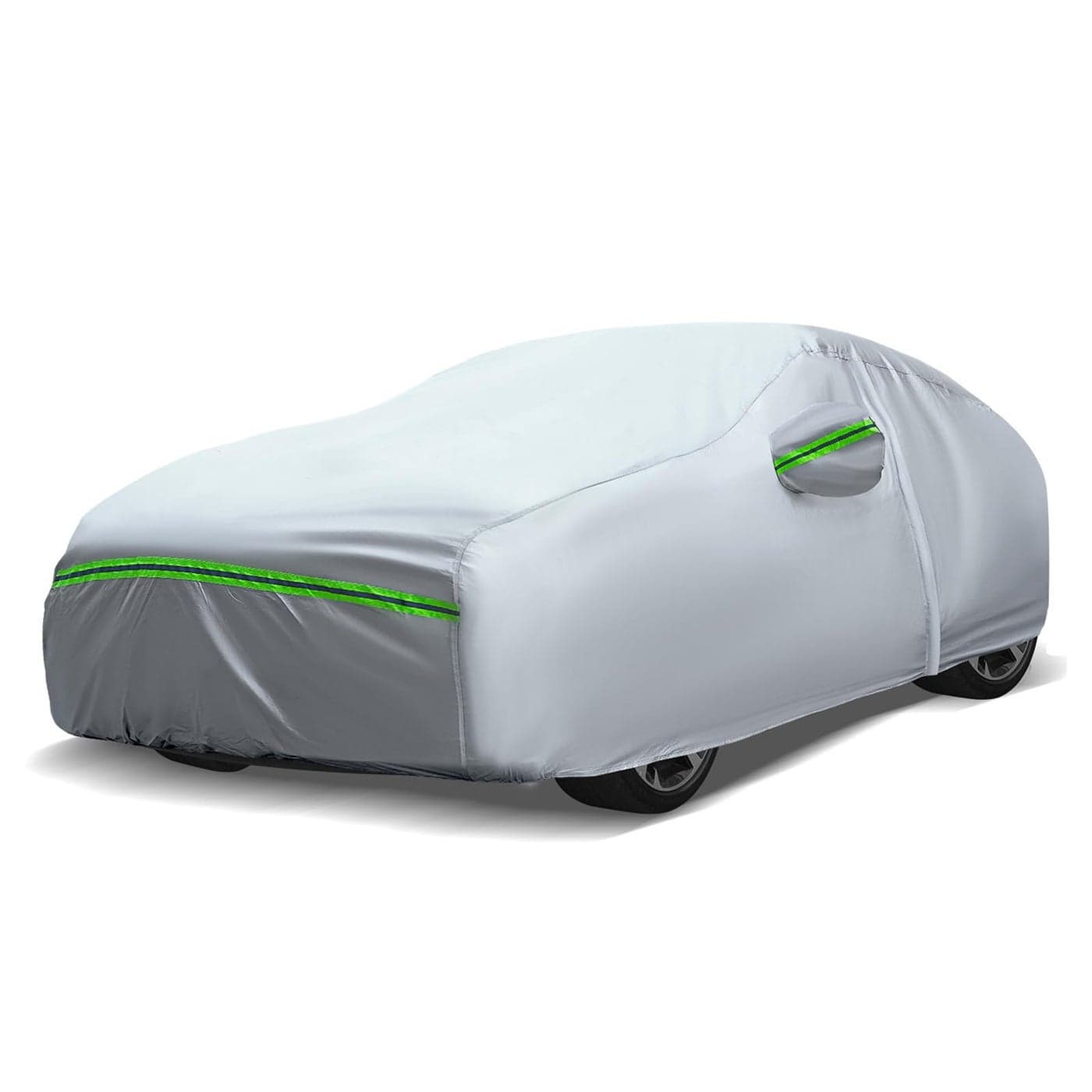 AUQDD 6Layers Premium Sedan Car Cover Waterproof All Weather Weatherproof UV Sun Protection Snow Dust Storm Resistant Outdoor Exterior Custom FormFit Full Padded Car Cover with Straps 188198 K3