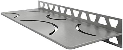 Schluter Rectangular Shelf for Tiled Walls 4mm Thick Curve Design Stainless Steel Material Brushed Stainless Steel Finish SWS1D6EB