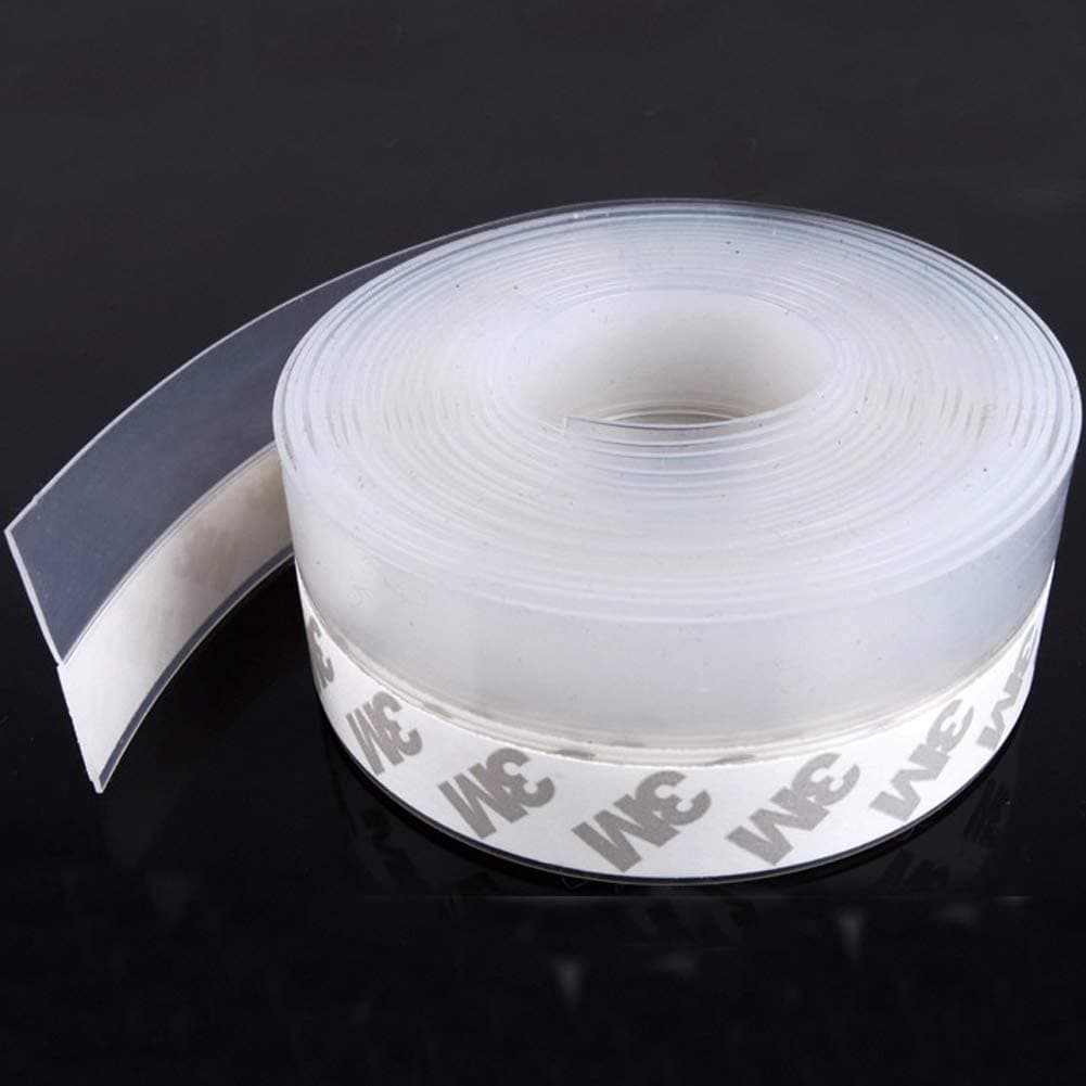 TAROSE Weather Stripping Silicone Door Seal Strip Door Window Transparent 16 Feet Long Width 25mm