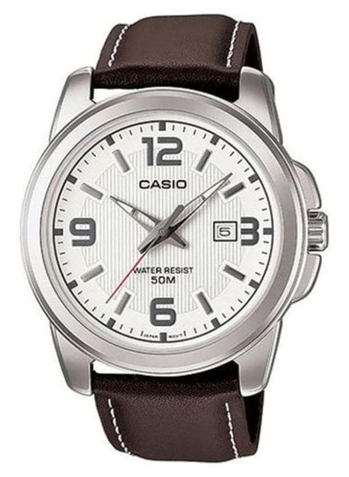 Men Water Resistant Analog Watch MTP-1314L-7AVDF - 45 mm - Brown