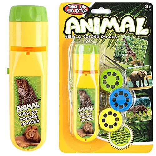 Georgie Porgy Children Projector Toys Educational Science Set Wall Ceiling Tent Torch Flashlight for Kids Gifts for Boys Girls Wild Animal