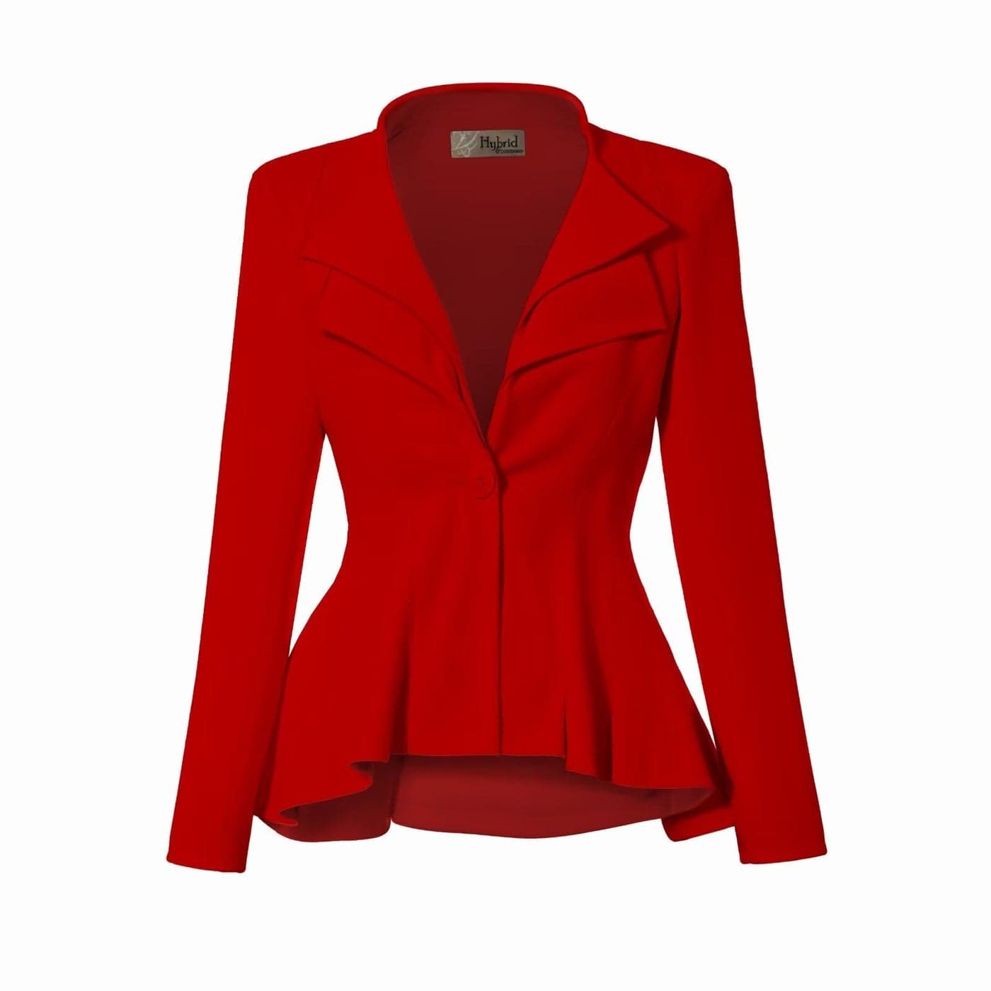 Hybrid Company Women Double Notch Lapel Office Blazer JK43864 1073T RED Small