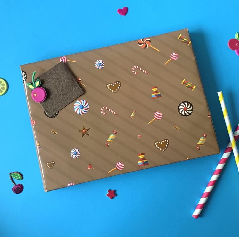 Dovetail Candylicious Kids Gift Wrapping Paper Pack of 10 Sheet
