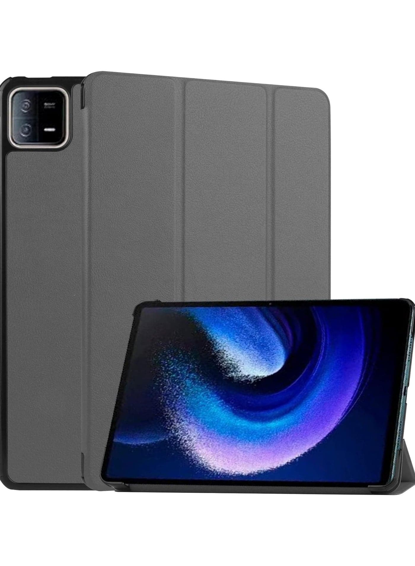 Xiaomi Pad 6 / Xiaomi Pad 6 Pro 2023 case for, Slim Lightweight Hard Shell Cover with Three fold Stand, with Auto Sleep Wake Anti-scratch Smart Protective Cover (Case, Gray)