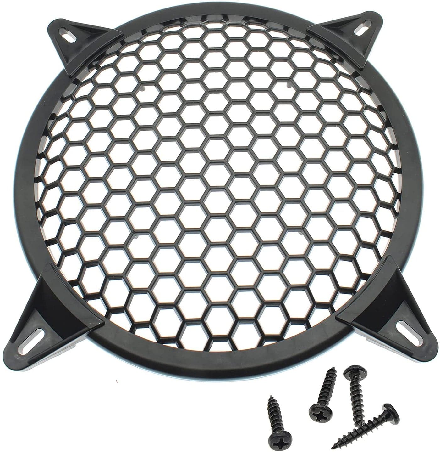 OZXNO 2 Pack 10 Inch Speaker Grills Subwoofer Grill Waffle Grill Guard Protector Covers with Mounting Screws ABS Mesh Round Subwoofer Speaker Cover