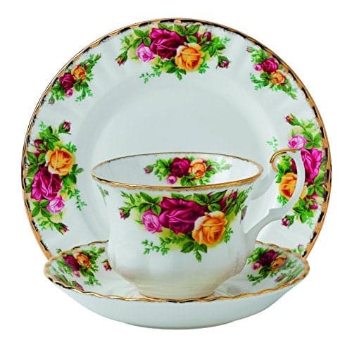 Old Country Roses 3 Piece Set (Teacup, Saucer & Plate), by Royal Albert