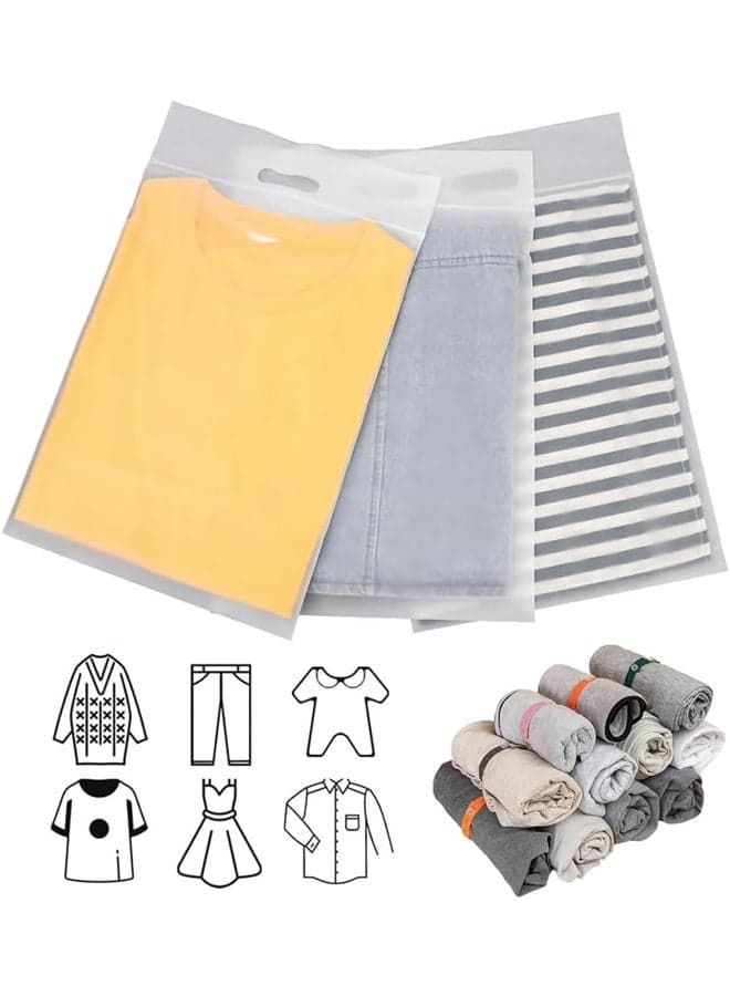 30pcs Frosted Clothing Transport Packaging Bags, Resealable Zipper Garment Bags with Handles and Ventilation Holes, Durable and Dustproof, Space Saving Packaging Bags for Underwear, Towels, Shoes, Clothes, Cosmetics, Toiletries, 30*40cm