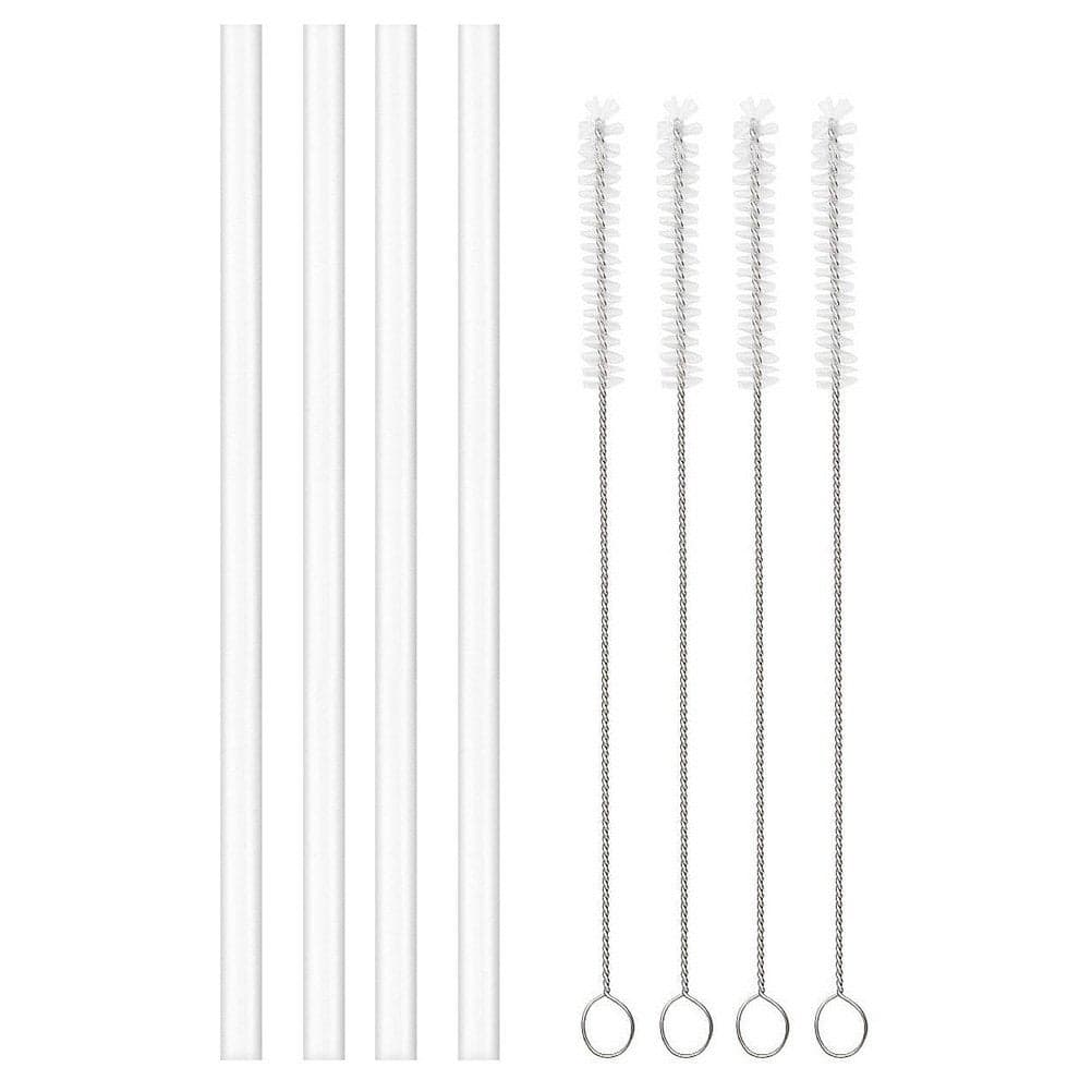 4Pack Replacement Straws for Hydro Flask Wide Mouth Bottle Hydroflask Straw Lid 4 BPAFREE Straws and 4 Straw Cleaning Brushes