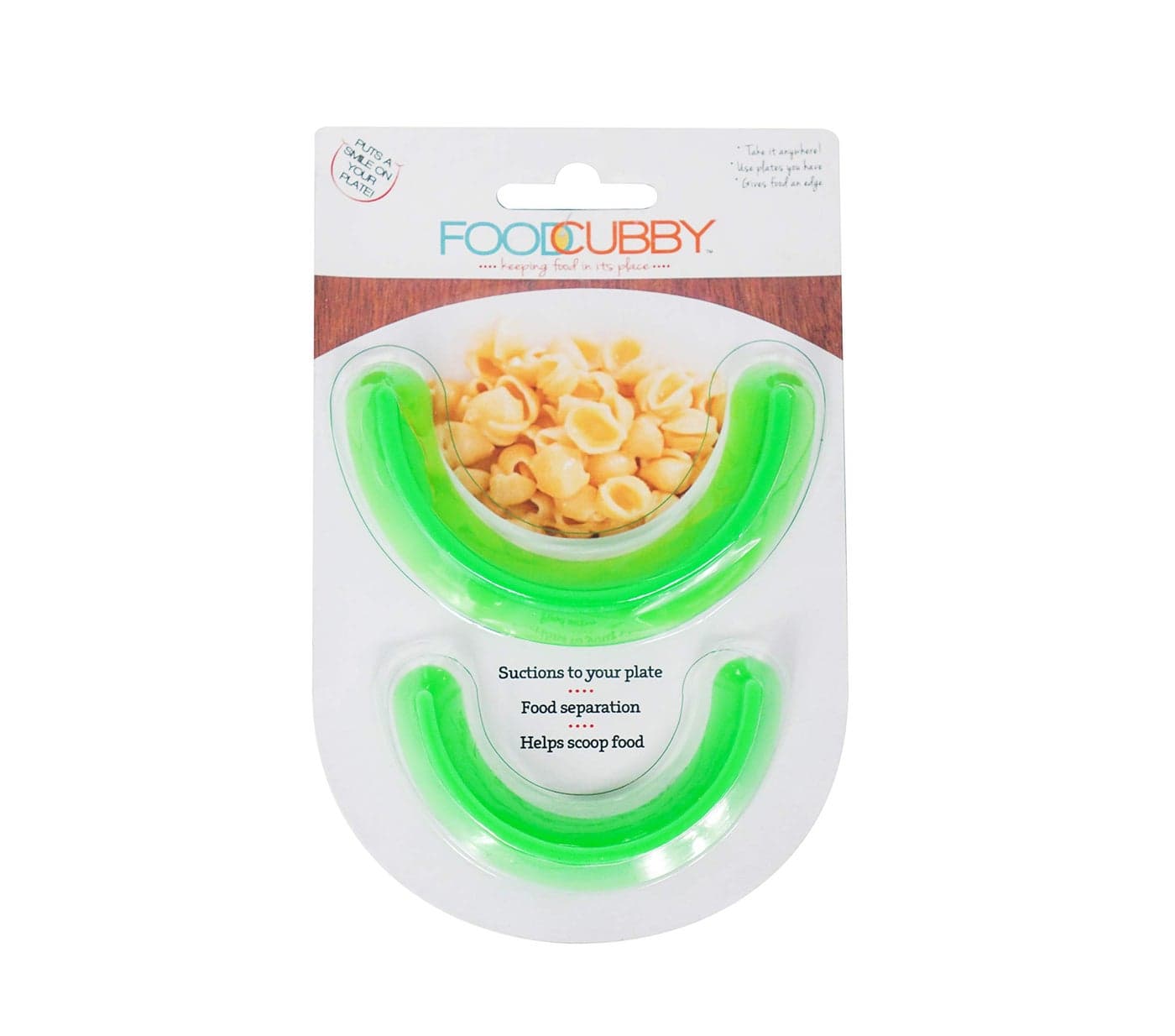 Food Cubby Plate Divider 2 PACK Green Food Separator Food Safe Silicone